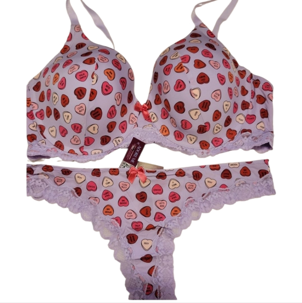 NWT Adore Purple and Red Bra & Panty
